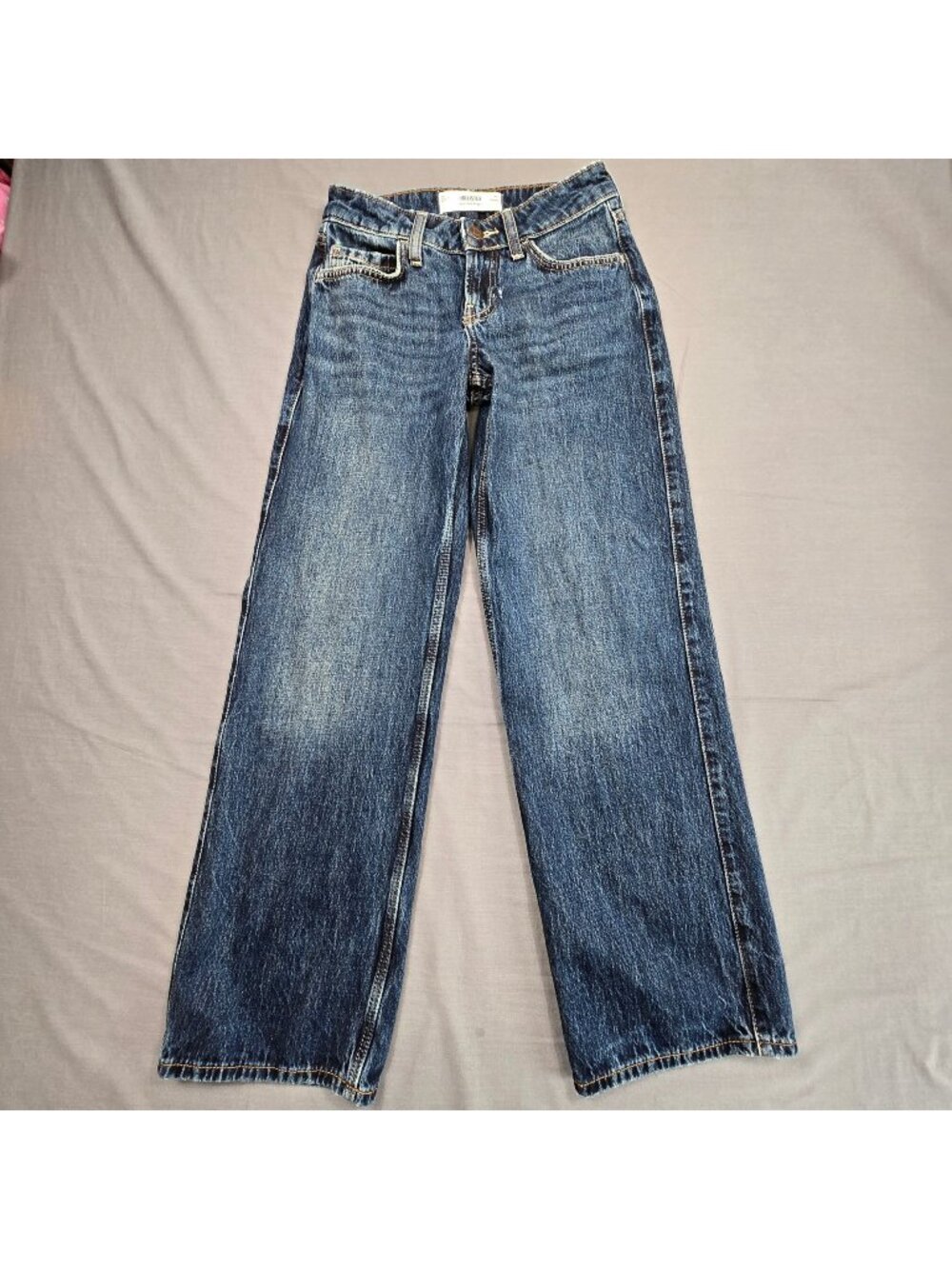 Hollister Womens W25 Low-Rise Baggy Jeans Dark Wash Cotton Denim
